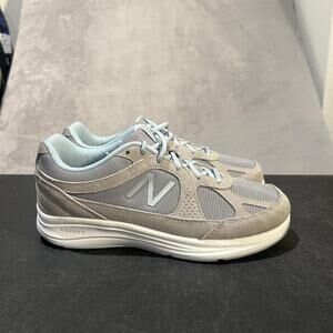 New Balance 877 Shoes Womens Size 8.5 D Gray Mesh Suede Walking Comfort Abzorb